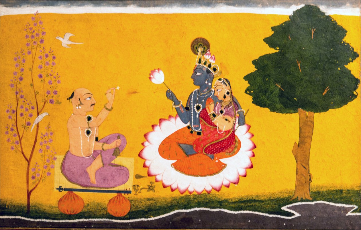 Jayadeva Worshipping Radha and Krishna by Manak