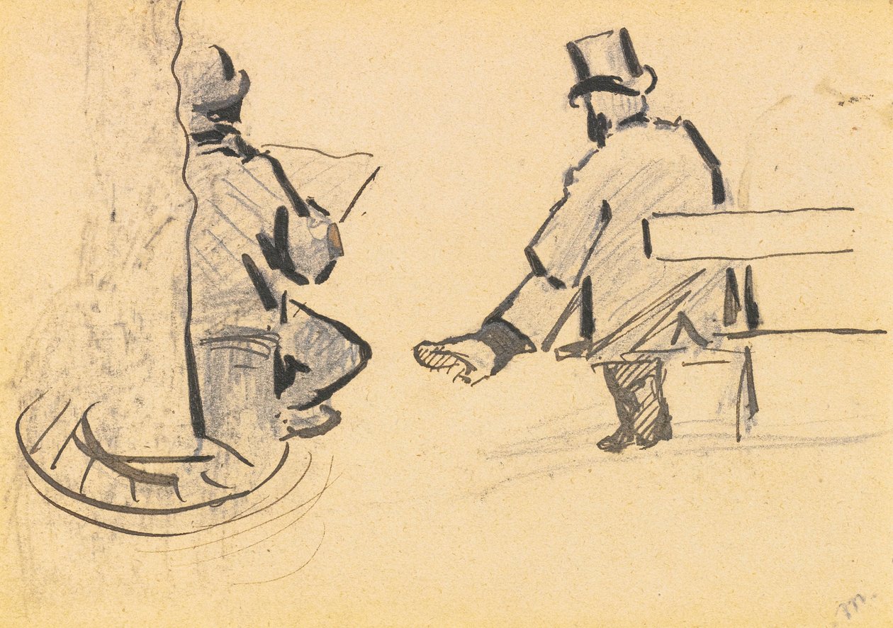 Man on a Bench by Édouard Manet