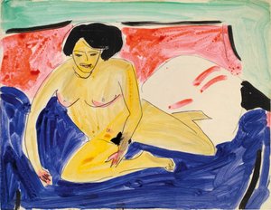 Seated Nude on Divan