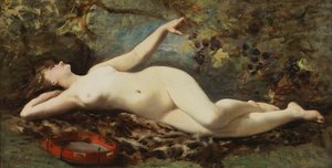 Reclining Nude with Tambourine