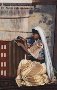 Arab Girl Making a Carpet