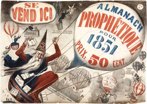Poster advertising the Almanach Prophetique, 1851