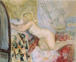 Nude Lying Against a Bed