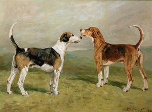 Two Hounds in a Landscape