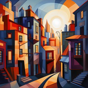 Cubist Style Urban Landscape Painting 2