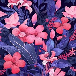A Bouquet of Flowers in Pink and Blue 2