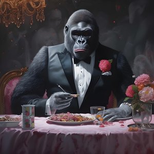 A Gorilla Eating 4