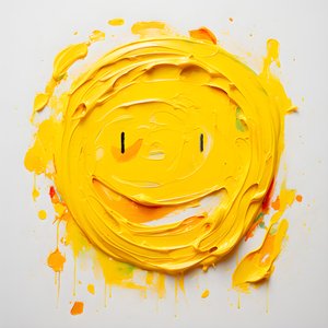 Yellow Smiley Face Painted in Impasto 2