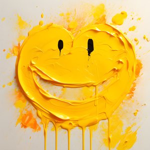 Yellow Smiley Face Painted in Impasto 3