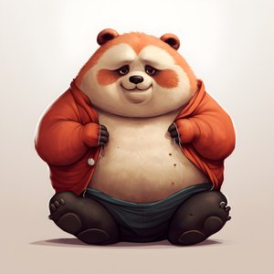Red Panda and Obese Human Child
