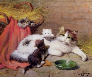 Cat with kittens, 1924