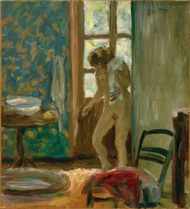 The Toilet. Nude with Towel