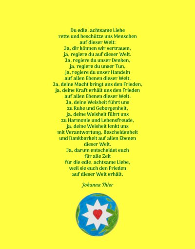 You Noble, Mindful Love Save and Protect Us Humans in This World (Version 1) by Johanna Thier