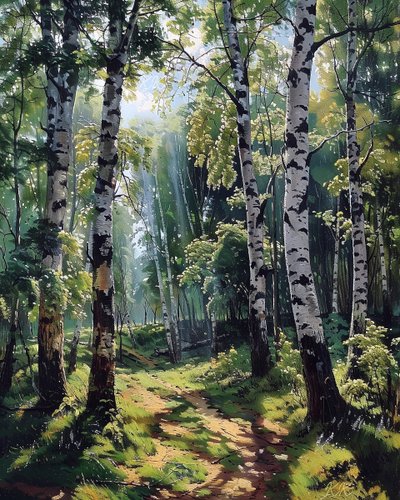 Landscape with Vibrant Foliage, Modern Wall Decoration by F. Abderrahim