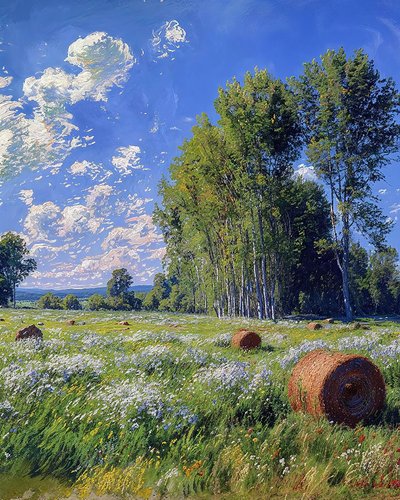 Wheat Field and Flowers in Spring Landscape, Wall Art Decor & Canvas Prints by F. Abderrahim
