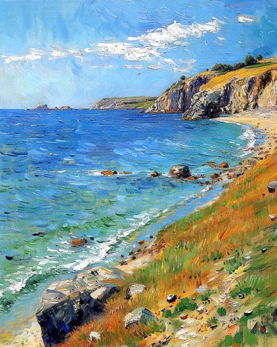 Landscape with Rocky Shores by F. Abderrahim
