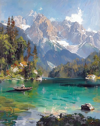Panoramic Mountain and Lake Landscapes by F. Abderrahim