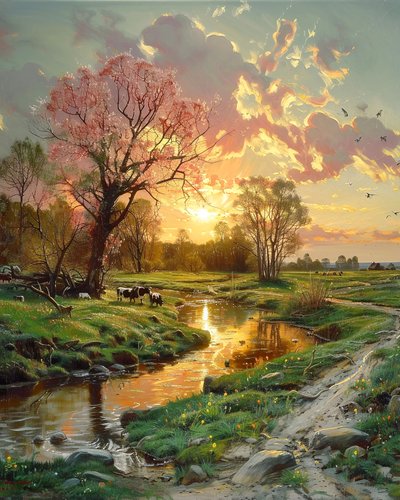 Beautiful Landscape at Sunset by F. Abderrahim
