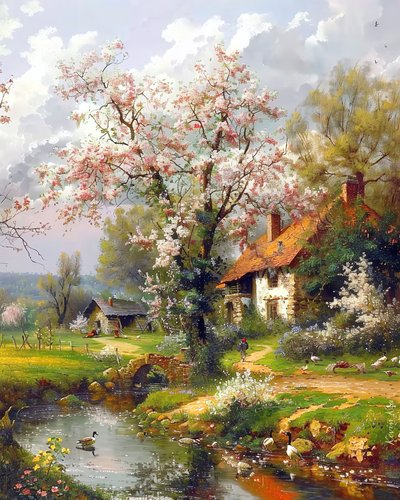 Landscape with Scenic Pathway by F. Abderrahim