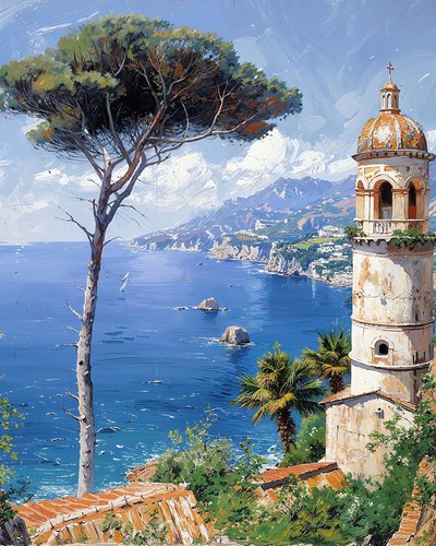 Landscape with a Lighthouse by F. Abderrahim