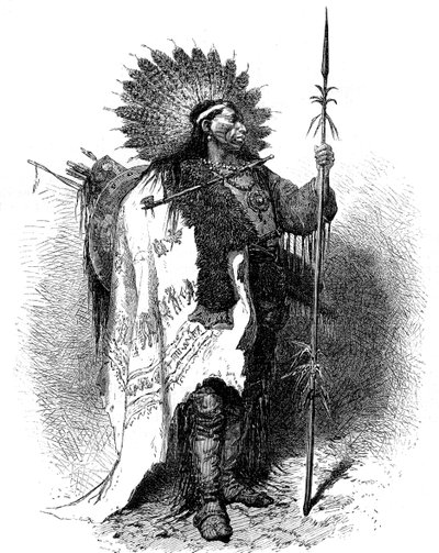 A Native American, USA by A. de Neuville
