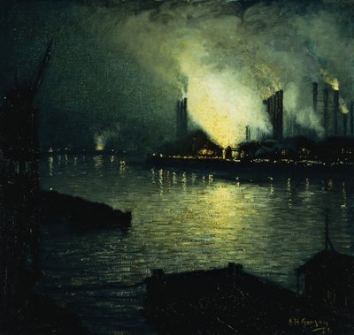 Steel Mills at Night by Aaron Henry Gorson