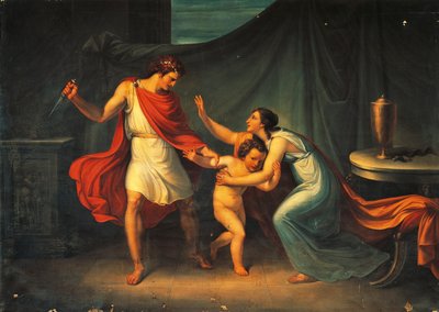 Pyrrhus Threatens Life of Little Astyanax by Abbondio Bagutti