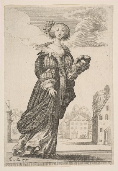 Woman Holding a Fan, 1629 by Abraham Bosse
