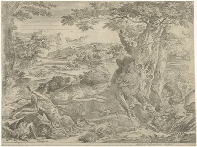 Wild Boar Attacked by Dogs by Abraham Danielsz. Hondius