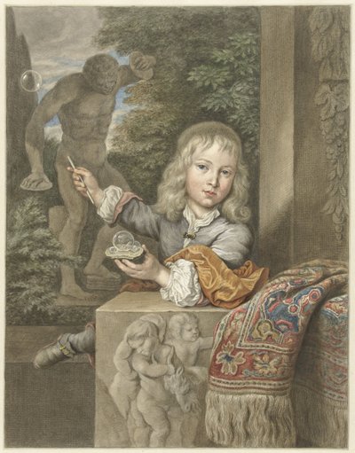Boy Blowing Bubbles by Abraham Delfos