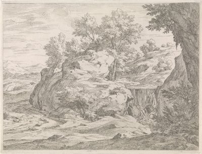 Landscape with Waterfall by Abraham Genoels