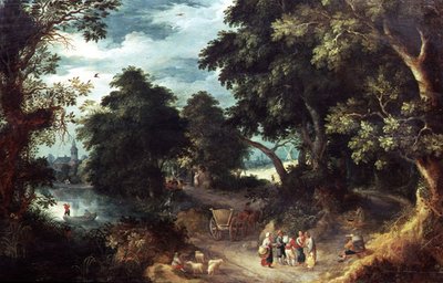 Wooded River Landscape by Abraham Govaerts