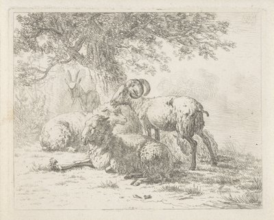 Sheep and a Goat by Abraham Hendrik Winter