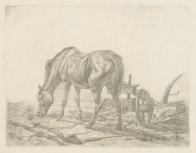Unhitched Horse by a Plow by Abraham Hendrik Winter
