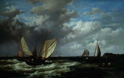 Coastal Landscapes with Fishing Vessels by Abraham Hulk