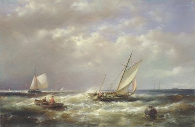 Fishing Boats off the Coast by Abraham Hulk