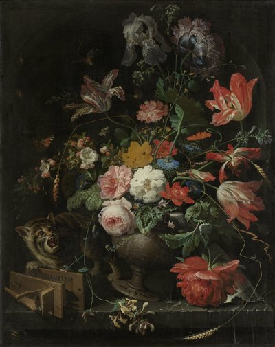 The Overturned Bouquet by Abraham Mignon