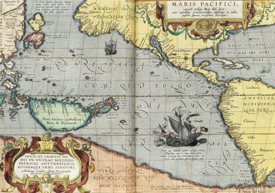 The Pacific Ocean by Abraham Ortelius