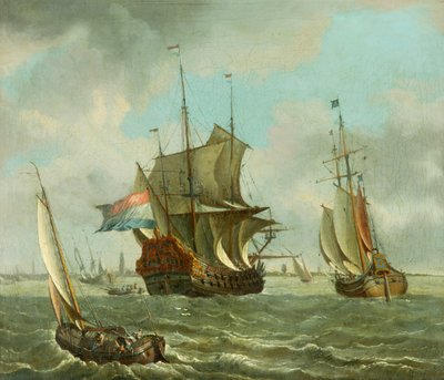 Shipping off Amsterdam by Abraham Storck
