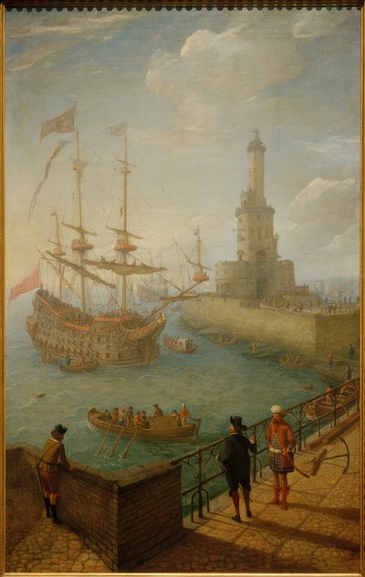 Spanish Three-Decker Anchored off Naples by Abraham Willarts