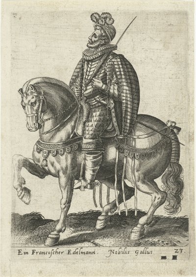 French Nobleman on Horseback by Abraham de Bruyn (attributed to)