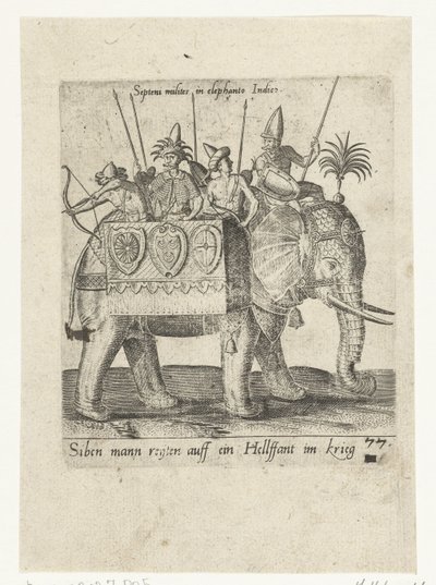 Indians on a War Elephant by Abraham de Bruyn (attributed to)