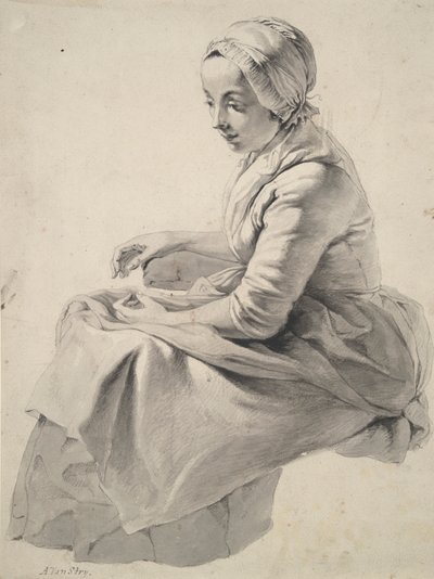 Seated Woman by Abraham van Strij