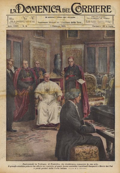 Paderewski in the Vatican by Achille Beltrame