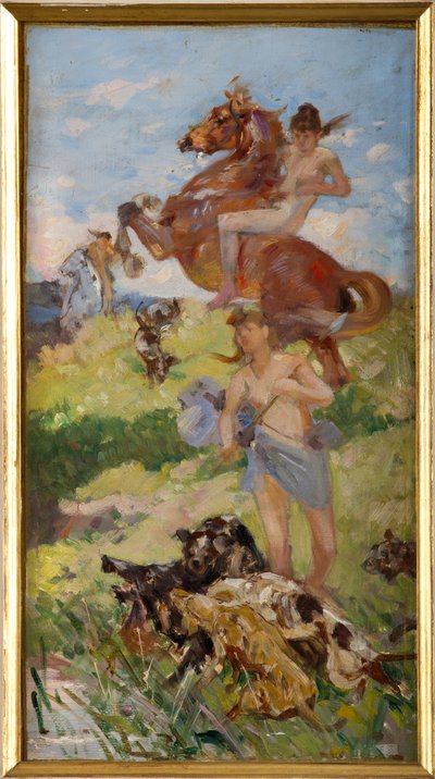 Hunting Scene by Achille Boschi