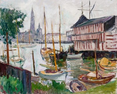 Yacht Basin at Sainte-Anne, Antwerp by Achille Emile Othon Friesz