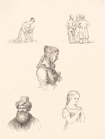 Sample Sheet with Figure Studies by Adam Müller