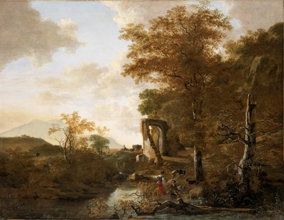 Landscape with Arched Gateway by Adam Pynacker