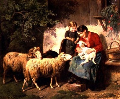 The Pet Lamb by Adolf Eberle