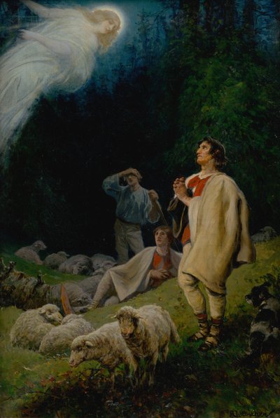 The Annunciation to the Shepherds by Adolf Liebscher
